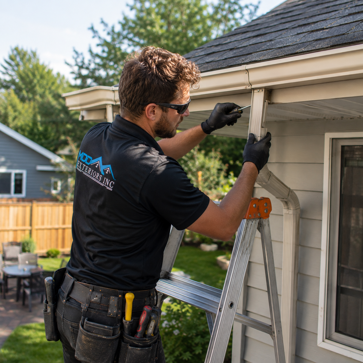Commercial property gutter system served by MDD Exteriors