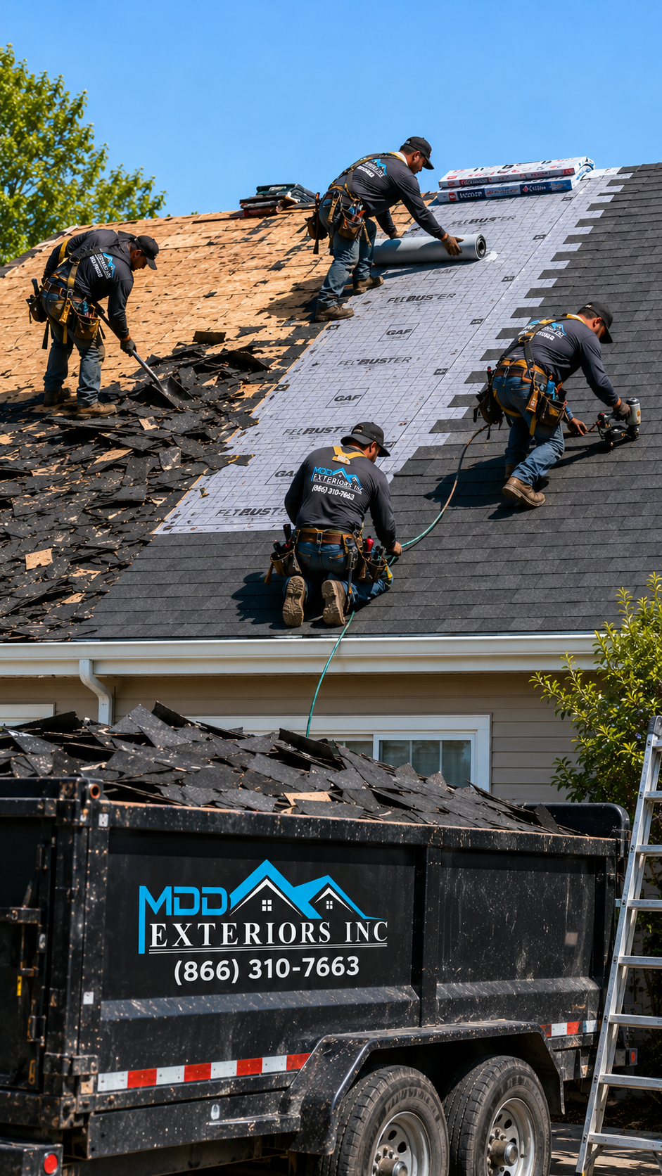 Roof replacement by MDD Exteriors Inc.