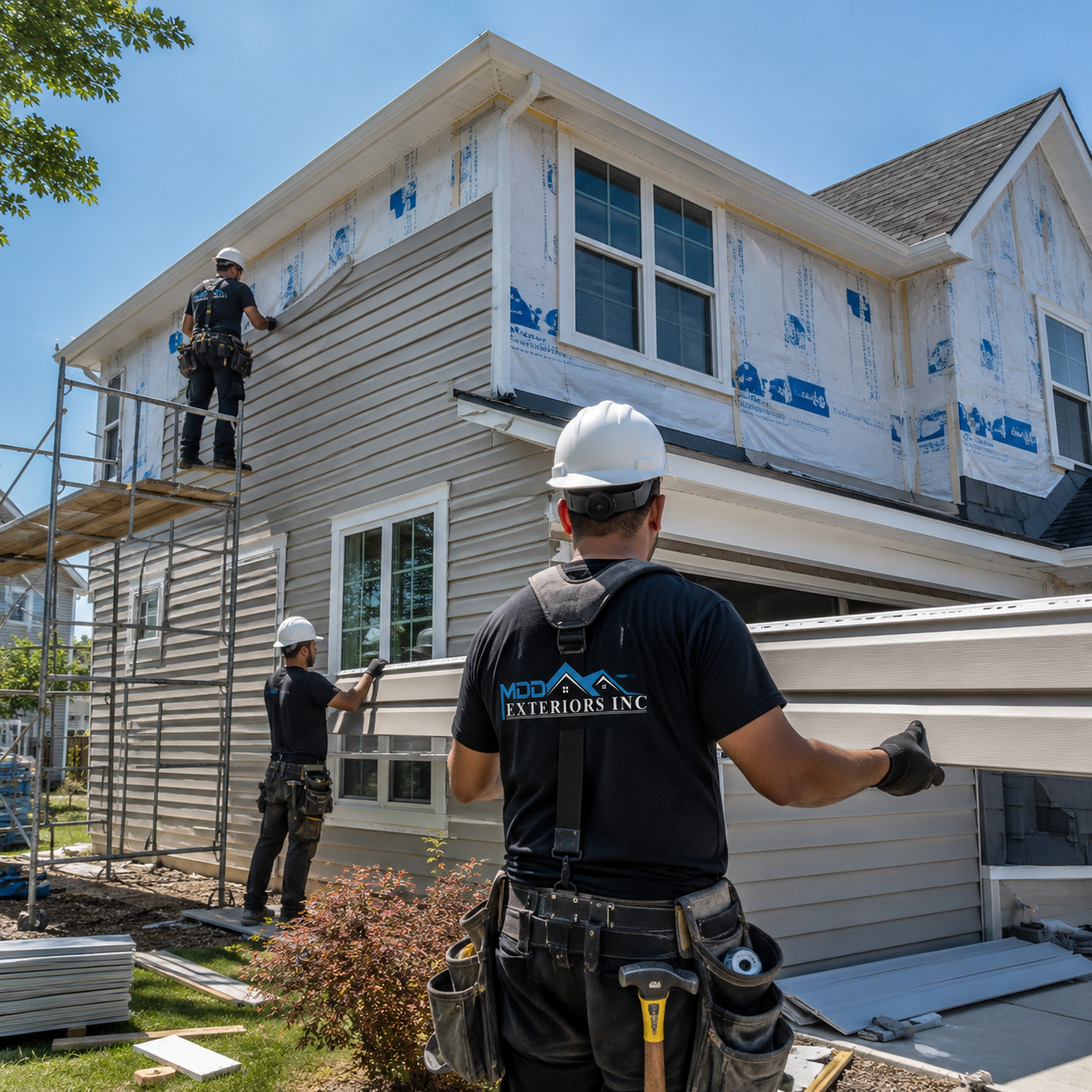 New siding replacement on a residential home