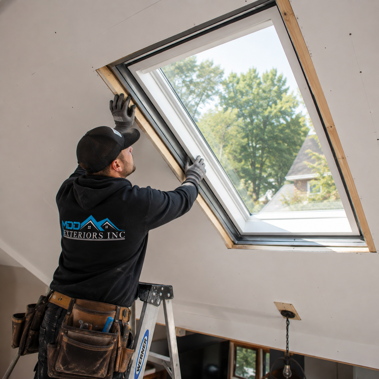 Roof plane and pitch considered for a new skylight opening