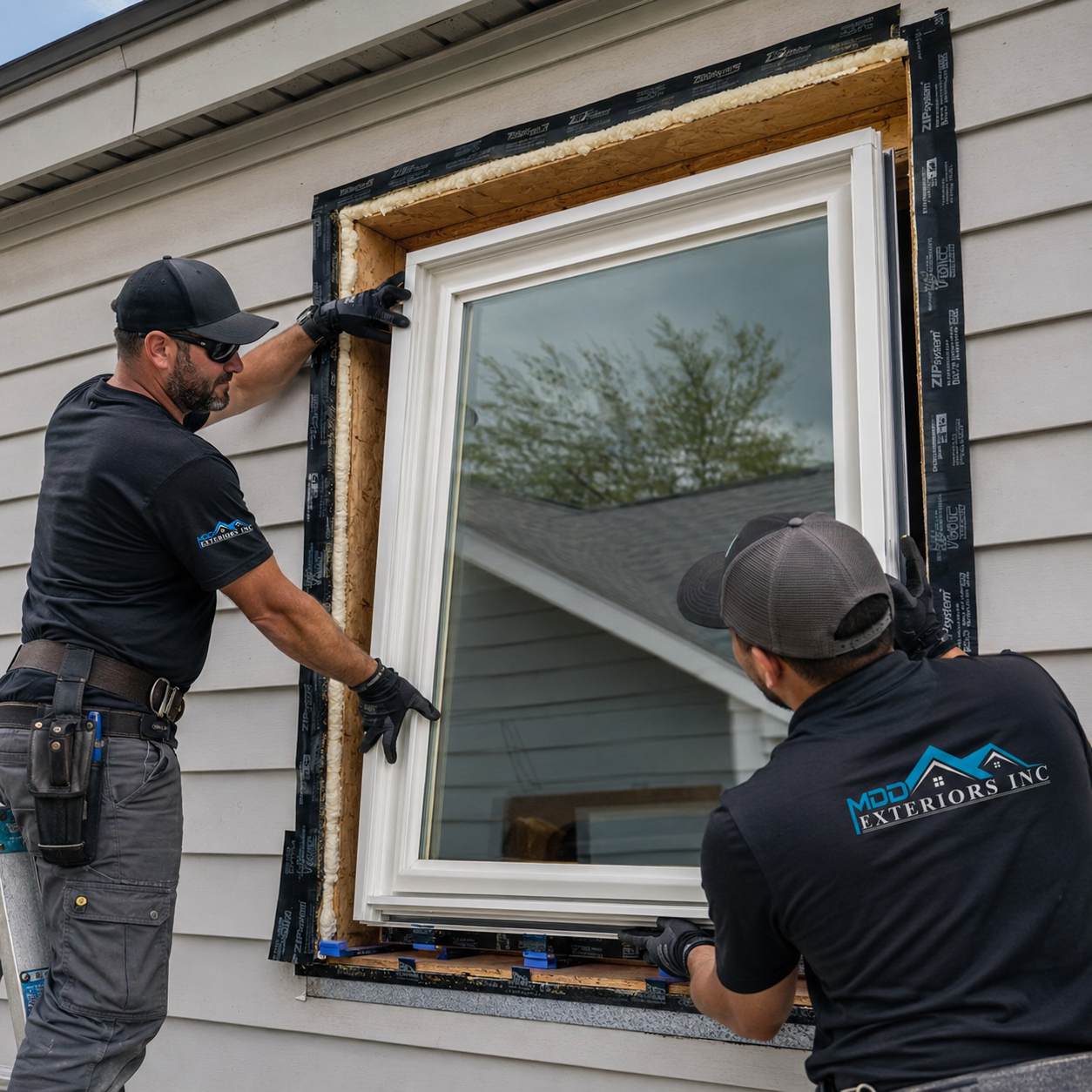 New replacement windows on a residential home